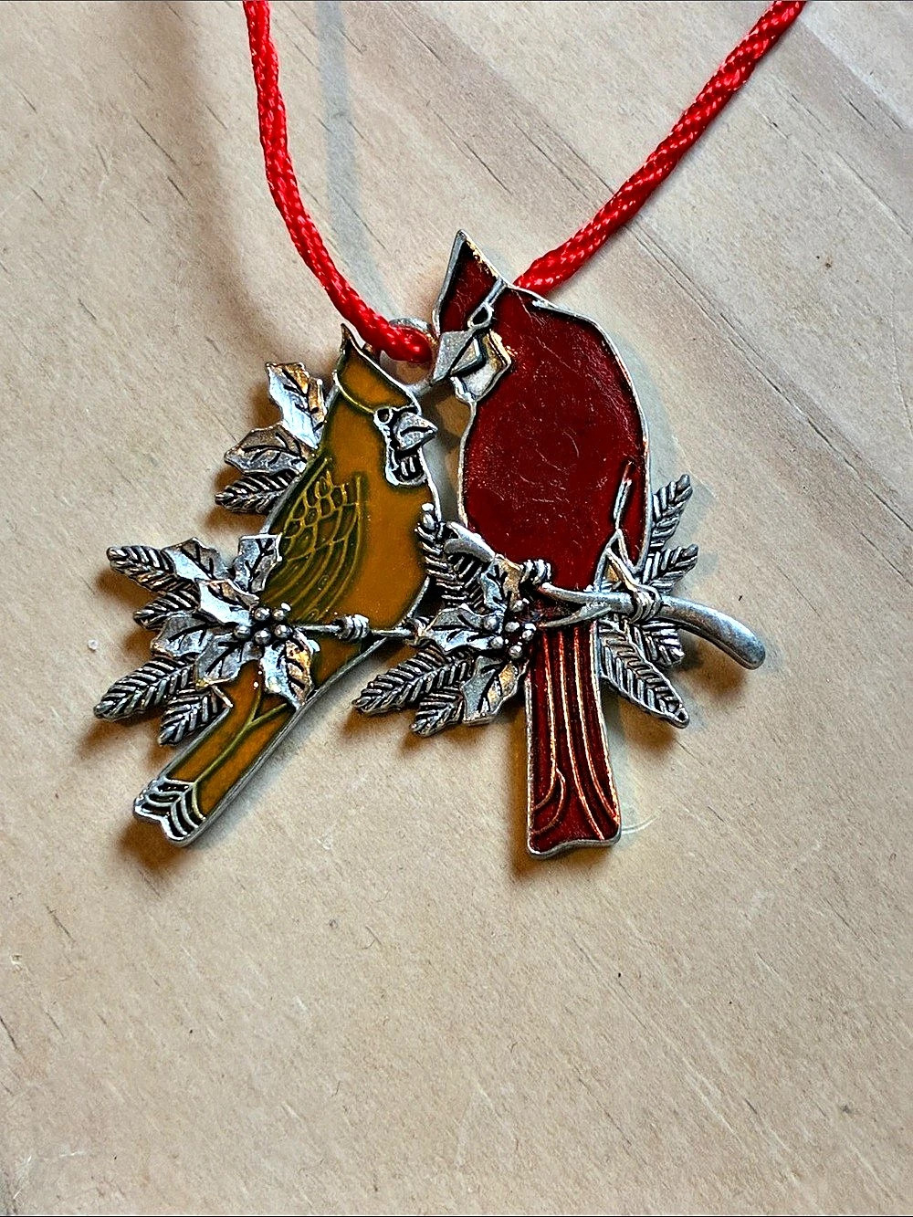 Cardinal Memorial Ornament in Red & Yellow
